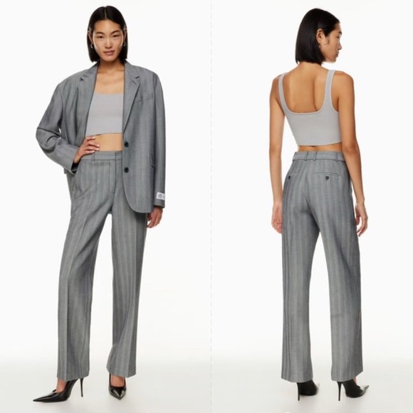NWOTS Babaton agency pant Softly structured classic-fit high-waisted trousers - Picture 6 of 17